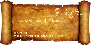 Frankovics Ákos névjegykártya